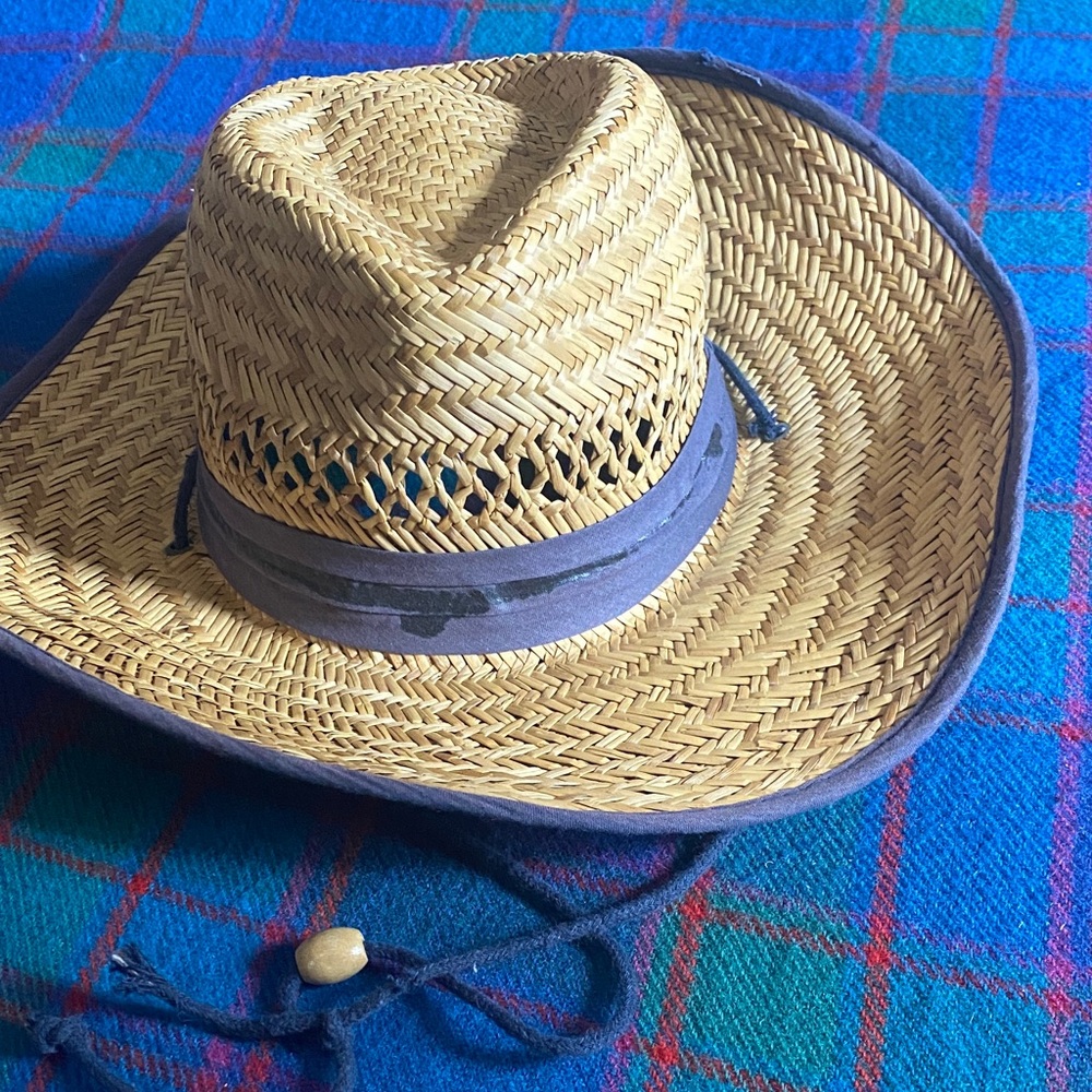 Floppy Unisex Straw Hat with Cord